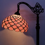 Werfactory® Tiffany Floor Lamp Pink Glass Pearl  Lamp Adjustable Corner  Reading Light