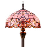Tiffany Style Floor Lamp Werfactory® Pink Baroque Stained Glass Light