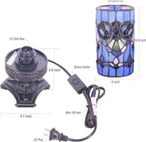 Werfactory® Small Tiffany Table Lamp Stained Glass Baroque Style 4X10Inch Candle Type Desk Lamp