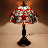 Tiffany Style Table Lamp Werfactory® Blue Pink Stained Glass Table Reading Light