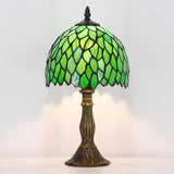 Werfactory® Tiffany Lamp Shade Replacement 8X5.5 Inch Stained Glass Green Wisteria Style Lampshade