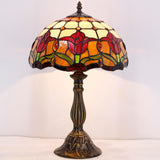 Tiffany Table Lamp Werfactory® Stained Glass Tulip Flower Reading Light