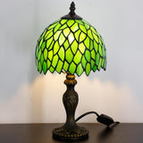 Werfactory® Tiffany Lamp Shade Replacement 8X5.5 Inch Stained Glass Green Wisteria Style Lampshade