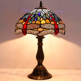 Tiffany Style Lamps Werfactory® Blue Red Stained Glass Dragonfly Style