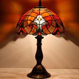 Tiffany Table Lamp Werfactory® Red Liaison Stained Glass Bedside Light