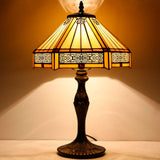 Werfactory® Tiffany Stained Glass Lamp Shade W 12Inch H 6 Inch Yellow Hexagon Mission Lampshade Replacement,Suitable  replacement for, Table Lamp, pendant light,Ceiling light