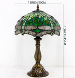 Tiffany Table Lamps Werfactory® Green Stained Glass Dragonfly Light