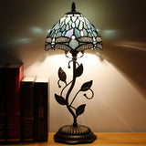 Werfactory® Tiffany Lamp Shade Replacement 8X5.5 Inch Stained Glass Sea Blue Dragonfly Style Lampshade