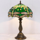 Tiffany Table Lamps Werfactory® Green Stained Glass Dragonfly Light