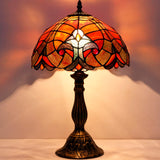 Tiffany Table Lamp Werfactory® Red Liaison Stained Glass Bedside Light