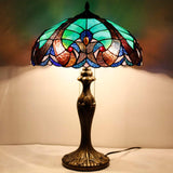 Tiffany Table Lamps Werfactory® Green Liaison Stained Glass Bedside Desk Light