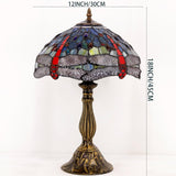 Tiffany Style Lamps Werfactory® Blue Red Stained Glass Dragonfly Style
