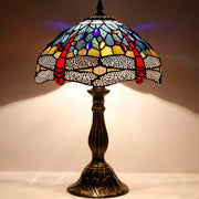 Tiffany Style Lamps Werfactory® Blue Red Stained Glass Dragonfly Style