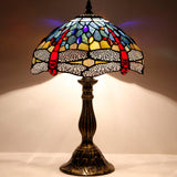 Tiffany Style Lamps Werfactory® Blue Red Stained Glass Dragonfly Style