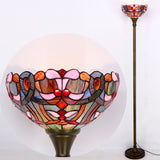 Tiffany Floor Lamp Werfactory® Blue Pink Stained Glass Light