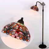 Werfactory® Tiffany Floor Lamp Blue Pink Stained Glass Reading Light