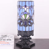 Werfactory® Small Tiffany Table Lamp Stained Glass Baroque Style 4X10Inch Candle Type Desk Lamp