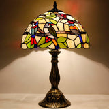 Stained Glass Lamp Werfactory® Tiffany Style Double Birds Bedside Light