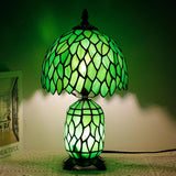 Werfactory® Tiffany Lamp Shade Replacement 8X5.5 Inch Stained Glass Green Wisteria Style Lampshade