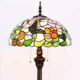 Werfactory® Tiffany Lamp Shade Replacement 16X8 Inch Stained Glass Butterfly Style Lampshade