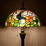 Werfactory® Tiffany Lamp Shade Replacement 16X8 Inch Stained Glass Butterfly Style Lampshade