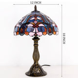Tiffany Style Table Lamp Werfactory® Blue Pink Stained Glass Table Reading Light