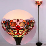 Tiffany Floor Lamp Werfactory® Blue Pink Stained Glass Light