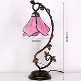 Tiffany Lamps Werfactory® Pink Stained Glass Bedside Lamp