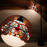 Werfactory® Tiffany Floor Lamp Blue Pink Stained Glass Reading Light