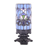 Werfactory® Small Tiffany Table Lamp Stained Glass Baroque Style 4X10Inch Candle Type Desk Lamp