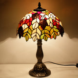 Tiffany Table Lamp Werfactory® Stained Glass Style Maple Leaf Bedside Lamp