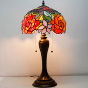 Stained Glass Table Lamps Werfactory® Red Rose Tiffany Lamp Desk Light