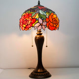 Stained Glass Table Lamps Werfactory® Red Rose Tiffany Lamp Desk Light