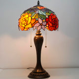 Stained Glass Table Lamps Werfactory® Red Rose Tiffany Lamp Desk Light