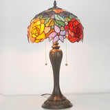 Stained Glass Table Lamps Werfactory® Red Rose Tiffany Lamp Desk Light