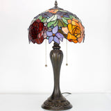 Stained Glass Table Lamps Werfactory® Red Rose Tiffany Lamp Desk Light