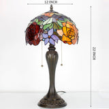 Stained Glass Table Lamps Werfactory® Red Rose Tiffany Lamp Desk Light