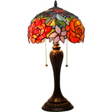 Stained Glass Table Lamps Werfactory® Red Rose Tiffany Lamp Desk Light