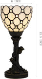 6 inch Tiffany Lamp Mini Stained Glass Table Lamp Cream Bead Uplight