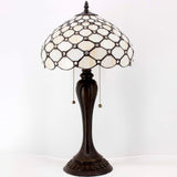 Stained Glass Lamps Werfactory® Tiffany Style Table Light Cream Pearl Bead