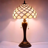Stained Glass Lamps Werfactory® Tiffany Style Table Light Cream Pearl Bead