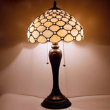 Stained Glass Lamps Werfactory® Tiffany Style Table Light Cream Pearl Bead