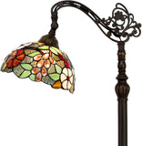 Gooseneck Stained Glass Floor Lamp Tiffany Green Purple Grape Light