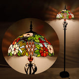 16 Inch Tiffany Floor Lamp Stained Glass Standing Reading Lamp