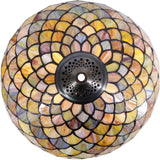 16 Inch Tiffany Table LampHigh Antique Stained Glass Brown Fish Scales Light