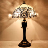 White Bent Stained Glass Table Lamp Werfactory® Tiffany Bedside Desk Light