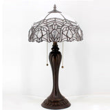 White Bent Stained Glass Table Lamp Werfactory® Tiffany Bedside Desk Light