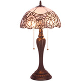 White Bent Stained Glass Table Lamp Werfactory® Tiffany Bedside Desk Light