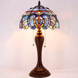 Stained Glass Lamp Werfactory® Tiffany Style Blue Purple Table Lamp