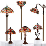 Tiffany Floor Lamp Werfactory® Blue Pink Stained Glass Light